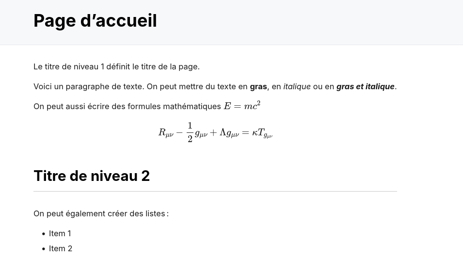 Capture d'écran du modèle
