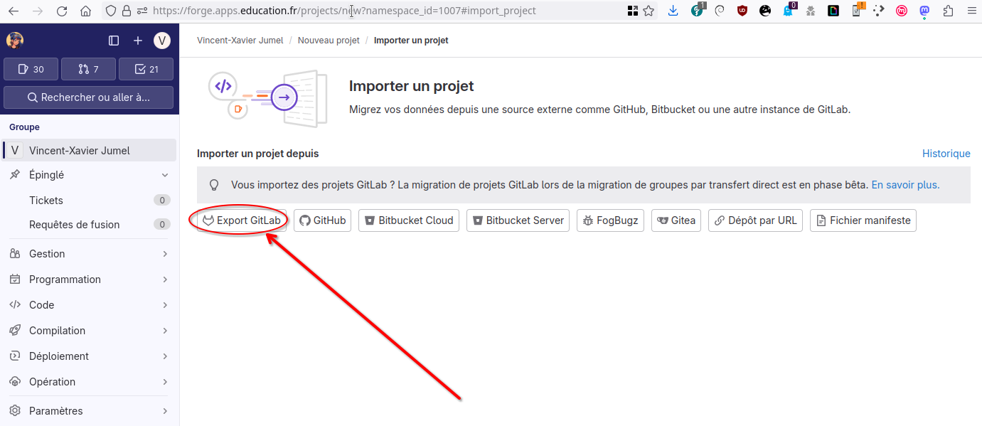 Import Gitlab